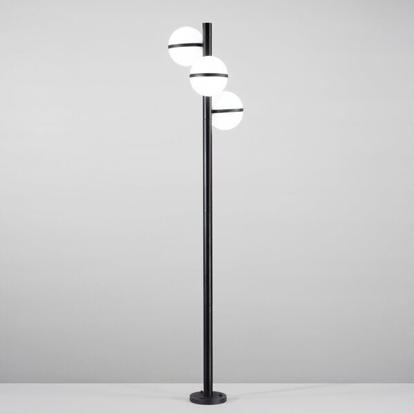 FAN LANT-ORBIT/P3 Sloupkové svítidlo PALO ORBIT černá, 3xE27, IP44, 220,5 x 44,5 cm - FANEUROPE