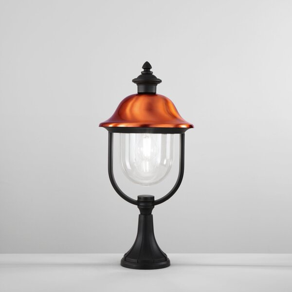 FAN LANT-VENEZIA-L1 Venkovní svítidlo LUME VENEZIA černá/měď, 1xE27, IP44, 25 x 53,8 cm - FANEUROPE