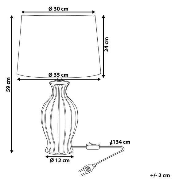 Stolní lampa SAMINA Keramika Zelená