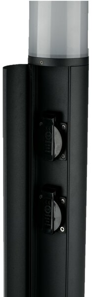 FAN LED-DISCOVERY-HUB Sloupkové svítidlo PALO DISCOVERY antracit, hliník, 13 W, 1440 lm, 4000 K, IP54, 2 x SCHUKO 2500 W, 65 x 13 x 13 cm - FANEUROPE