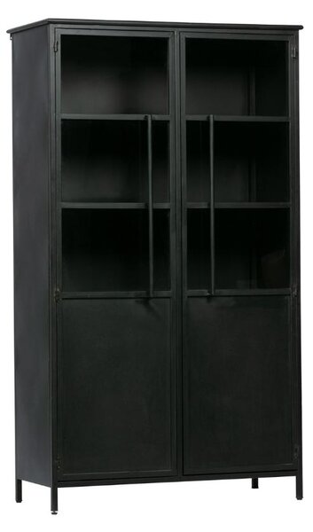 WOOOD Černá kovová vitrína Merrick 170 x 99 cm