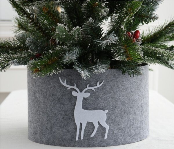 Obal na vánoční stromek DEERBOX se sobem, šedý