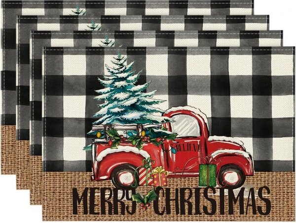 Vánoční prostírání na stůl MERRY CHRISTMAS 30x45 cm, bílé