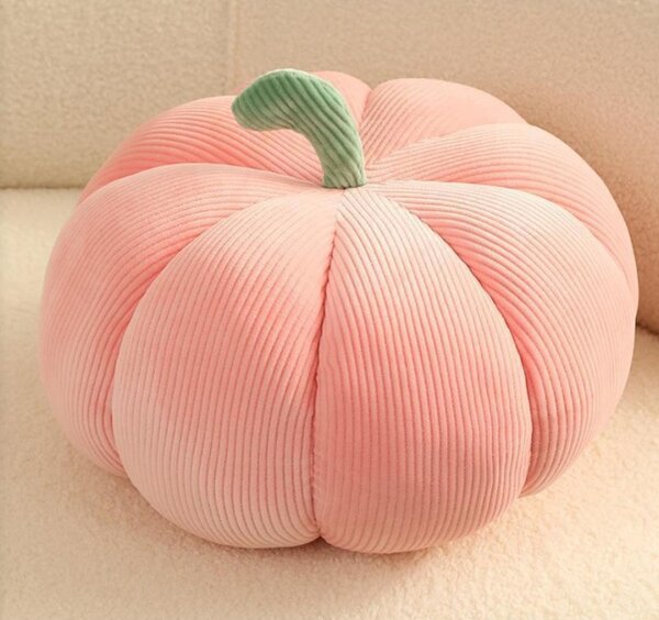 Dekorační polštář ve tvaru dýně PUMPKIN 18 cm, růžový