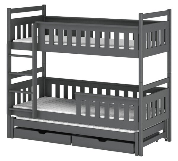 Dětská postel 90 cm KARLA (s roštem a úl. prostorem) (grafit). Vlastní profesionální přeprava až k Vám domů 1013314