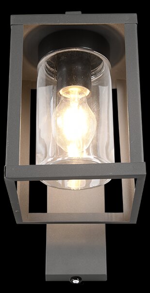 Trio 212060142 venkovní nástěnné svítidlo Lunga 1x40W | E27 | IP44 - soumrakový senzor, antracit