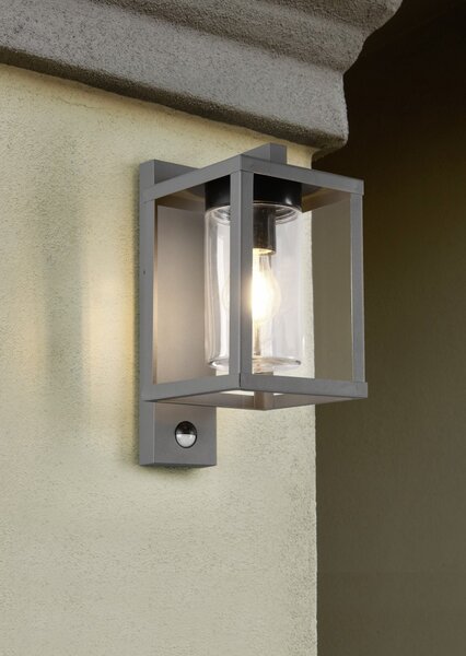 Trio 212069142 venkovní nástěnná lampa s pohybovým čidlem Lunga 1x40W | E27 | IP44 - antracit