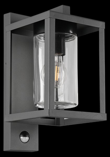 Trio 212069142 venkovní nástěnná lampa s pohybovým čidlem Lunga 1x40W | E27 | IP44 - antracit