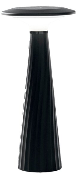 FAN LED-BRIO-NER Nabíjecí venkovní stolní LED svítidlo BRIO PC černá, LED 3,5 W, 200 lm, 3000 K, 28,5 x 13 cm, IP44 - FANEUROPE