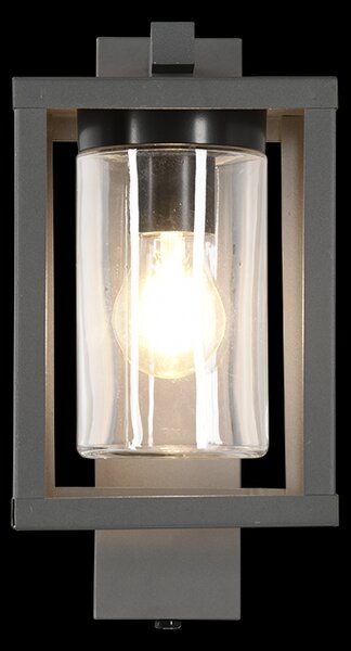 Trio 212060142 venkovní nástěnné svítidlo Lunga 1x40W | E27 | IP44 - soumrakový senzor, antracit