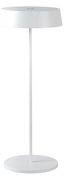 FAN LED-COCKTAIL-BCO Nabíjecí venkovní stolní svítidlo COCKTAIL bílá, kov, 2,2 W, 192 lm, 3000 K, stmívatelné, IP54, 29,5 x 12 cm - FANEUROPE
