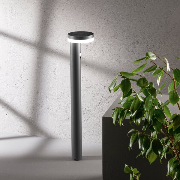 FAN LED-ENYA-P80 Sloupkové solární svítidlo PALO ENYA antracit, hliník, 5 W, 600 lm, 4000 K, IP44, senzor, 80 x 15,5 cm - FANEUROPE