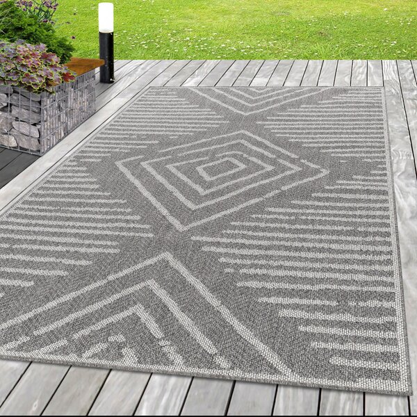 Ayyildiz, Kusový koberec Aruba 4902 grey – na ven i na doma, 60x100, šedá, chodba / předsíň