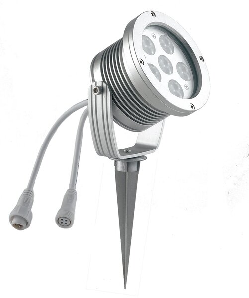 FAN LED-IRIDE-18P Venkovní reflektor IRIDE DC24V stříbrná, hliník, 18x1 W, RGB, stmívatelné, IP65, 14,8 x 12 cm - FANEUROPE