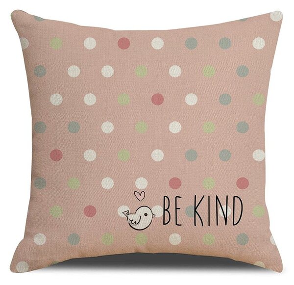 Povlak na polštář BE KIND 45x45 cm, růžový