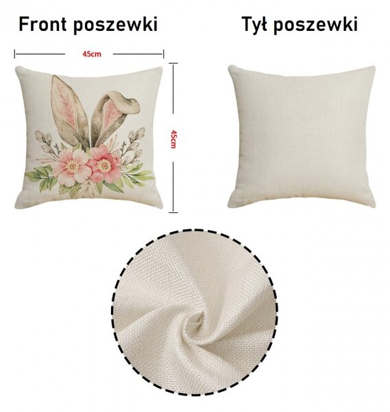 Lněný povlak na polštář FLOSPRING 45x45 cm, krémový