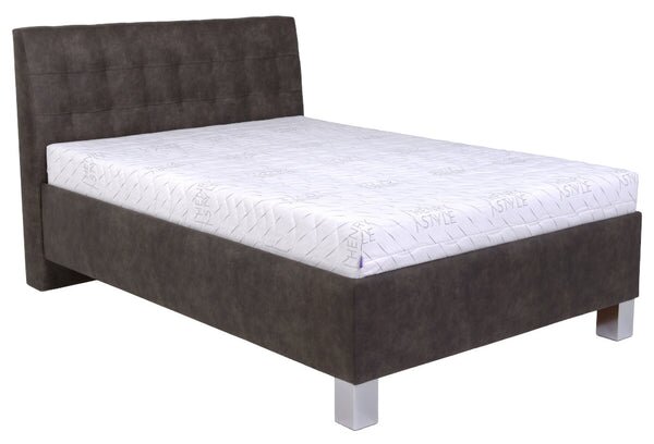 Čalouněná postel Victoria 140x200, šedá, včetně matrace