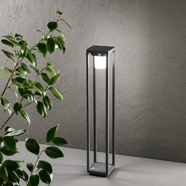 FAN LED-KYOTO-P80 Solární sloupkové svítidlo PALO LED KYOTO antracit / hliník 2,5 W 300 lm 4000 K IP44 80 x 14,5 cm - FANEUROPE
