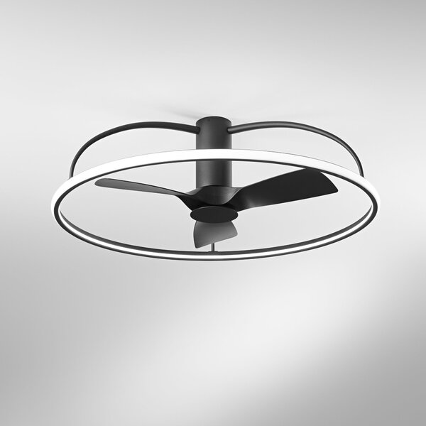 FAN LED-MAGNUS-NER Stropní svítidlo s ventilátorem LED VENTILATORE 50 W CCT 9400 lm černá pr. 100 x 31,5 cm - FANEUROPE