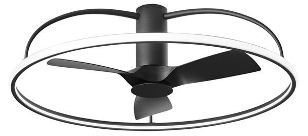 FAN LED-MAGNUS-NER Stropní svítidlo s ventilátorem LED VENTILATORE 50 W CCT 9400 lm černá pr. 100 x 31,5 cm - FANEUROPE