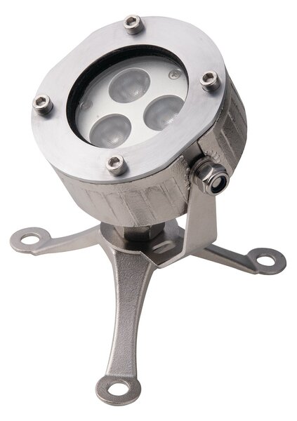 FAN LED-NEPTUNE-3P Venkovní reflektor LED NEPTUNE DC24V černá INOX 3 x 3 W RGB IP68 15,8 x 11,5 cm - FANEUROPE