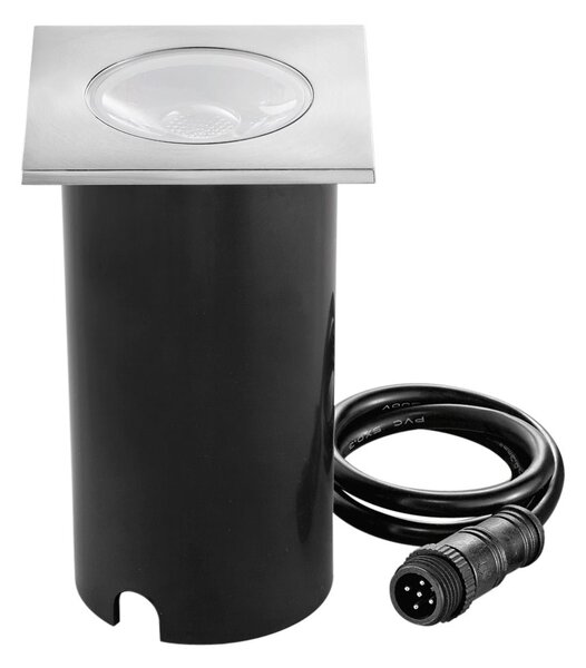 FAN LED-RUNNER-R8-24V Venkovní svítidlo pochozí LED RUNNER DC 24 V kulaté nikl hliník 10 W 1020 lm RGBW IP67 7,8x8,5 cm - FANEUROPE