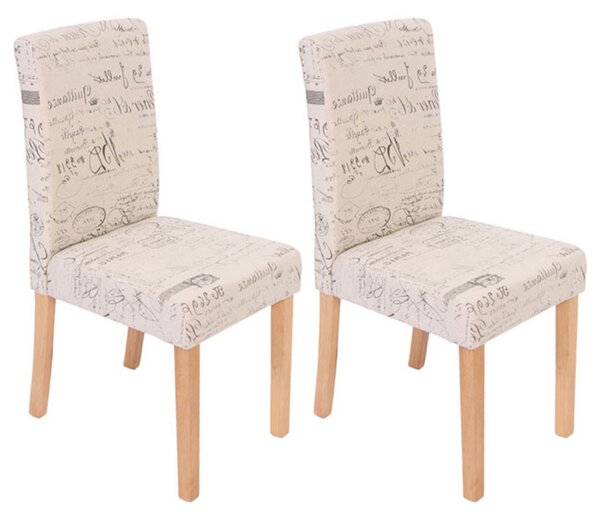 Jídelní židle Litta krémová látka (SET 2 ks) - Světle hnědá