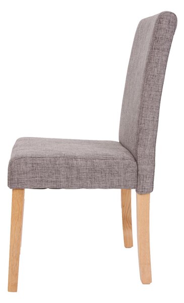 Jídelní židle Litta šedá látka (SET 2 ks) - Světle hnědá