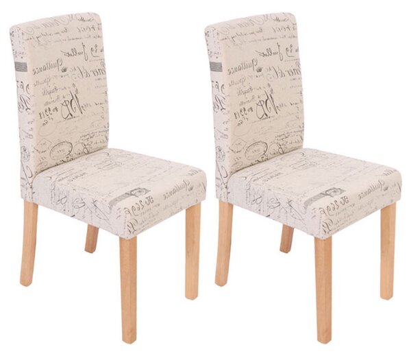 Jídelní židle Litta krémová látka (SET 2 ks) - Světle hnědá