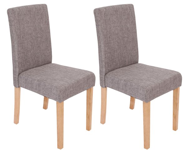 Jídelní židle Litta šedá látka (SET 2 ks) - Světle hnědá