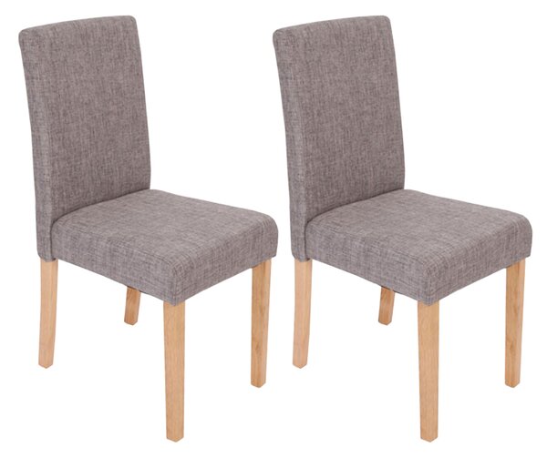 Jídelní židle Litta šedá látka (SET 2 ks) - Světle hnědá
