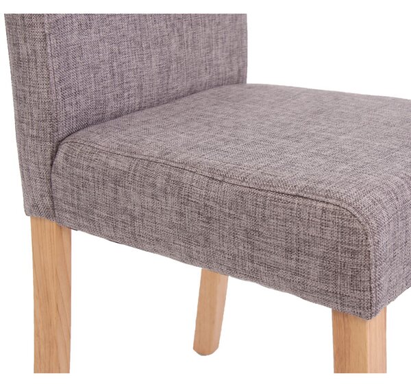 Jídelní židle Litta šedá látka (SET 2 ks) - Světle hnědá
