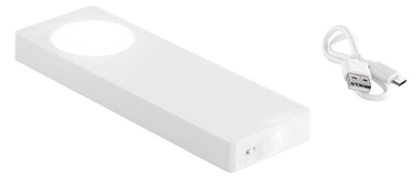 FAN LEDBAT-GTO Nabíjecí podlinkové LED svítidlo GTO, bílý polykarbonát, LED 1 W, 105 lm, 3000 K, USB/senzor, 6 x 18 x 1,7 cm - FANEUROPE