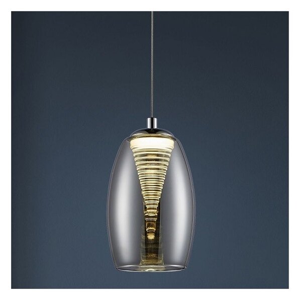 Brilliant G60773/93 Závěsný lustr METROPOLIS LED 26W kouřové sklo
