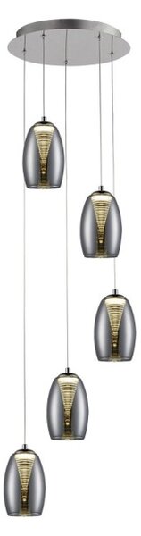 Brilliant G60773/93 Závěsný lustr METROPOLIS LED 26W kouřové sklo
