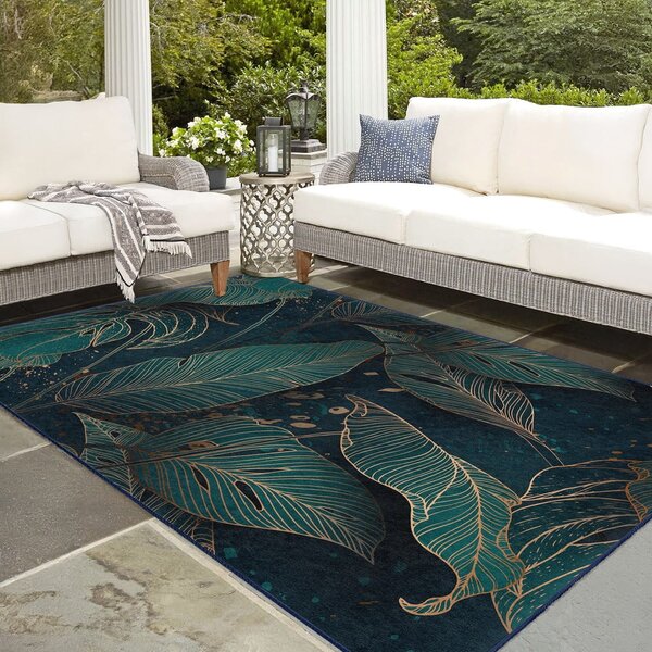 Pratelný běhoun v petrolejové barvě 80x200 cm Midnight Jungle – Mila Home