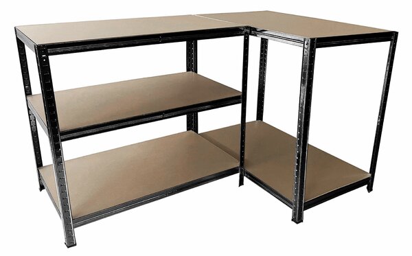 Linder Exclusiv Kovový regál 180x90x40 cm 5 polic Černý