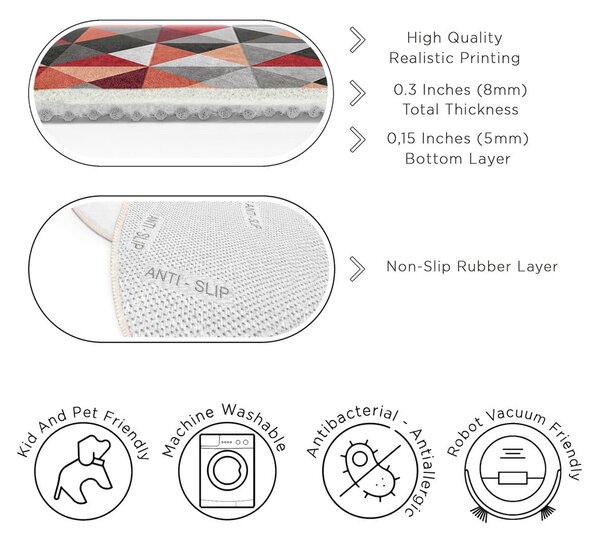 Červeno-šedý pratelný kulatý koberec ø 80 cm Ignite – Mila Home