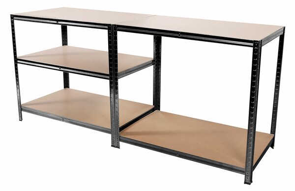 Linder Exclusiv Kovový regál 180x90x40 cm 5 polic Černý