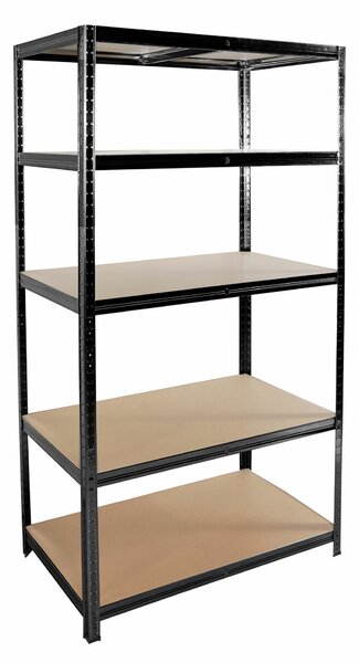 Linder Exclusiv Kovový regál 180x90x40 cm 5 polic Černý