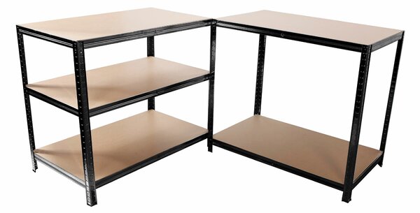 Linder Exclusiv Kovový regál 180x90x40 cm 5 polic Černý