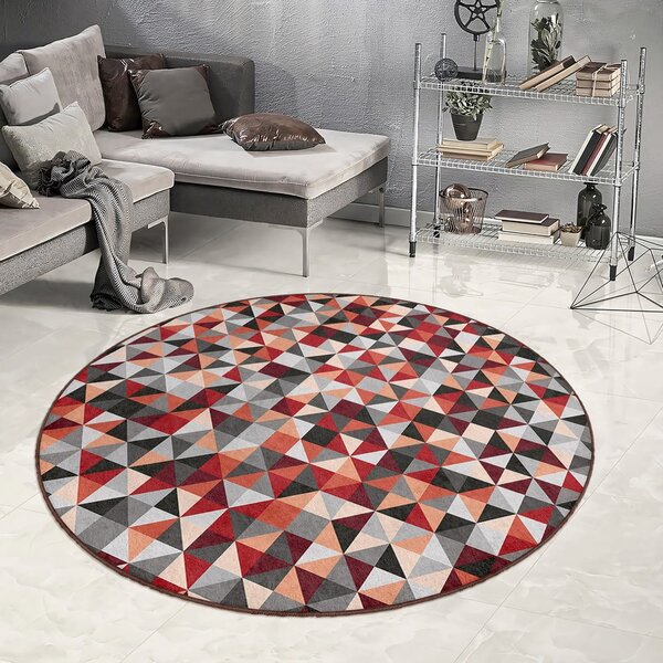 Červeno-šedý pratelný kulatý koberec ø 80 cm Ignite – Mila Home