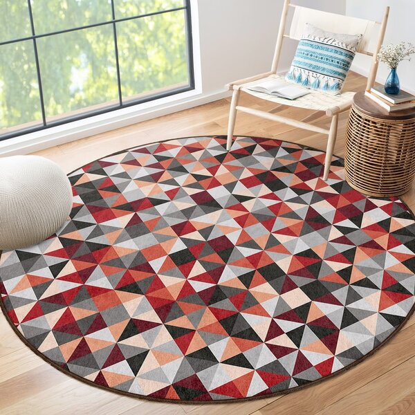 Červeno-šedý pratelný kulatý koberec ø 80 cm Ignite – Mila Home