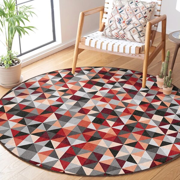 Červeno-šedý pratelný kulatý koberec ø 80 cm Ignite – Mila Home