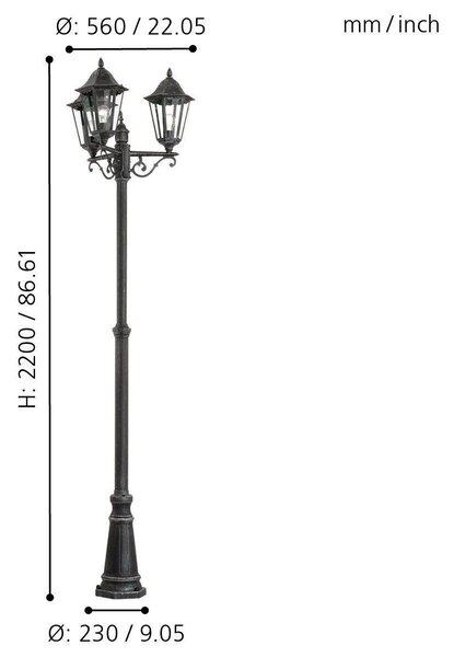 EG 93465 Svítidlo venkovní stojací 93465 - EGLO