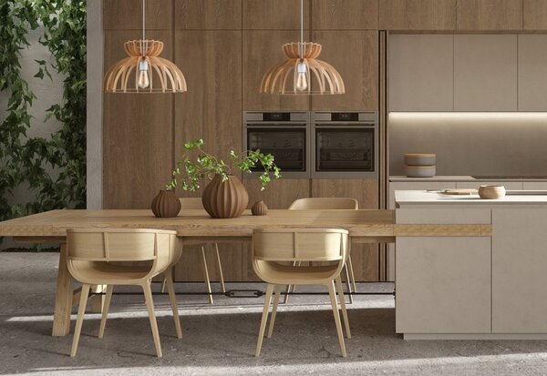 Nowodvorski Lighting Kymi C závěsné svítidlo 1x60 W bílá-dřevo 10572