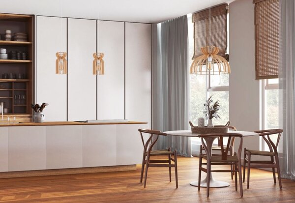 Nowodvorski Lighting Kymi C závěsné svítidlo 1x60 W bílá-dřevo 10572