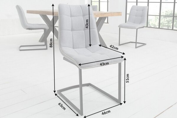 2SET konzolová židle MIAMI světle šedá plochá tkanina Nábytek | Jídelní prostory | Jídelní židle | Konzolové