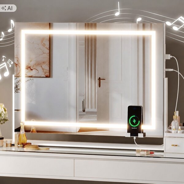 LED zrcadlo 58 × 46 cm
