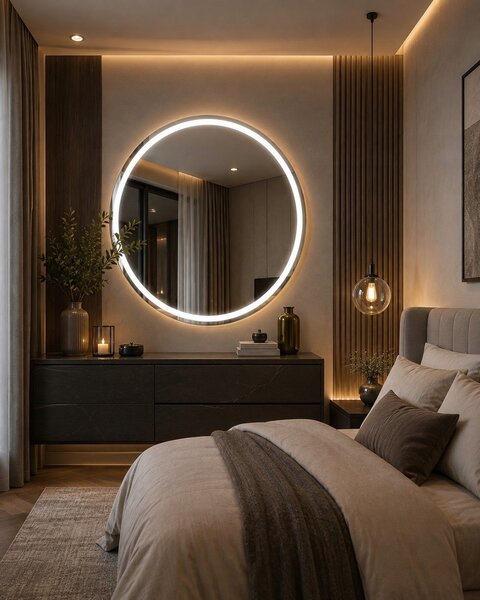 LED zrcadlo kulaté 60 cm